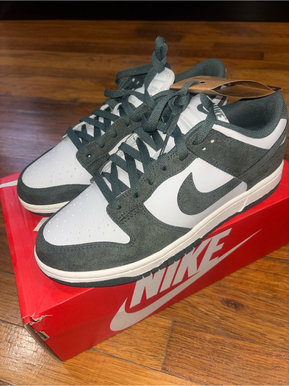 Nike Men’s Low-Top Sneakers - White and Forest Green